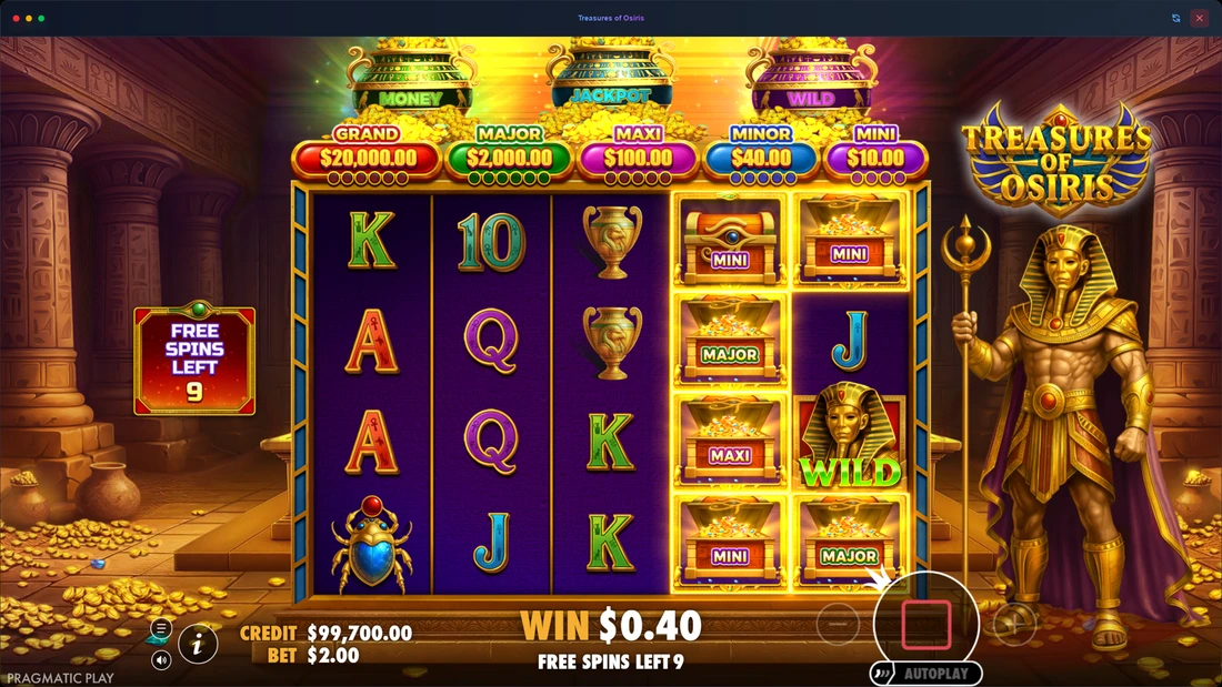 Treasures of Osiris Super Free Spins